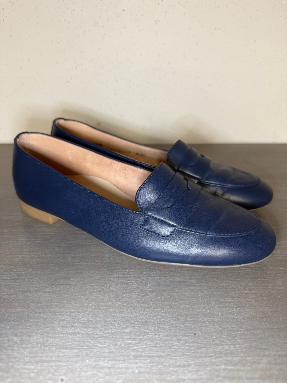 Paul Green Navy Leather Penny Loafers